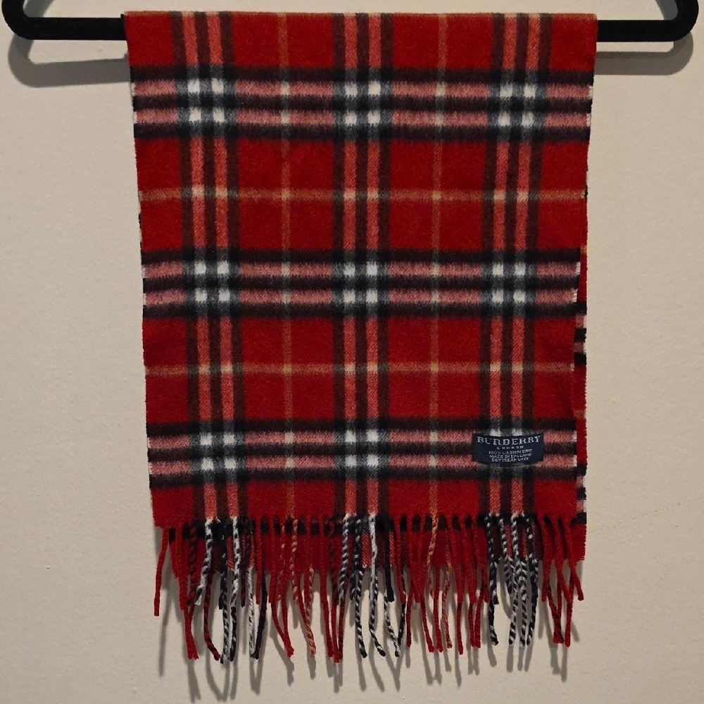 Burberry Classic Red and Black Checkered Scarf - Picture 5 of 7